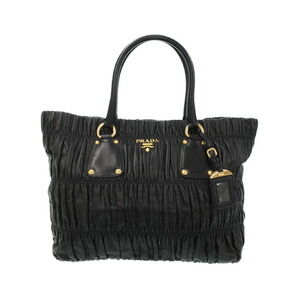 Prada Nappa Gaufre tote bag gathered lambskin leather Black